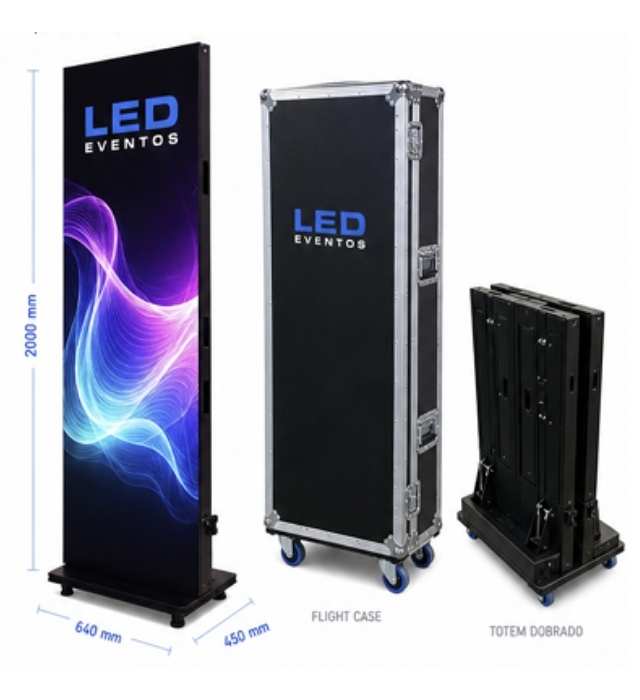 Totem LED Dobrável GOB P2.5 com Flight Case